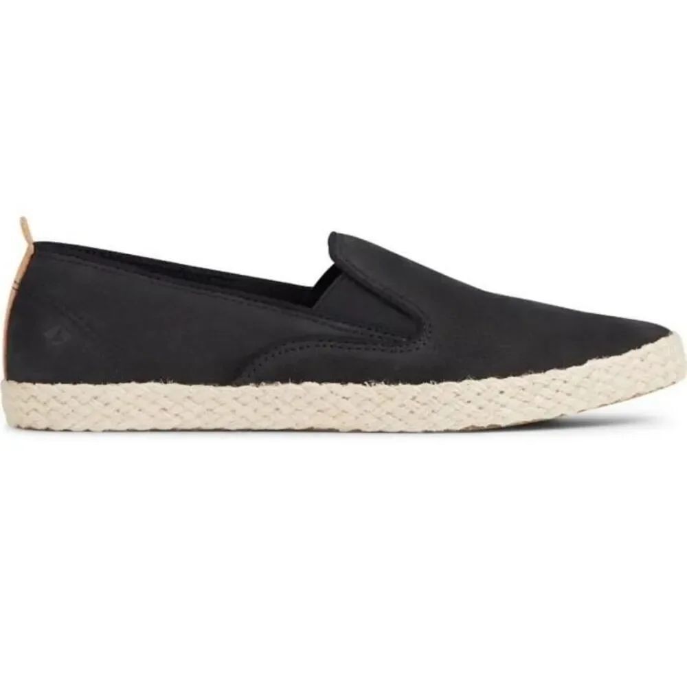 Womens Sperry Sailor Twin Gore Jute Black & Oat Sneaker Slip-On Shoes - Sz 10